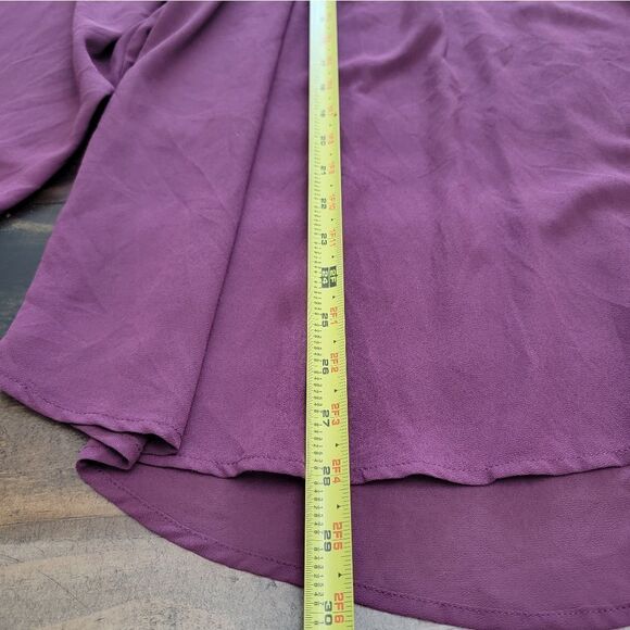 Eyeshadow Purple Sheer Top Long Sleeve with a Bow on the Center. Plus size 2X - Picture 7 of 7